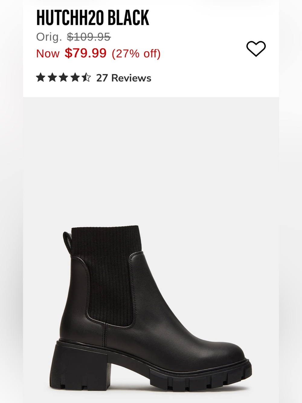 Steve Madden Black Leather Heeled Boots